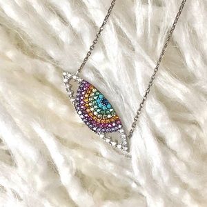 Kitross Los Angeles Rainbow Evil Eye Necklace